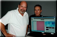 “Ellen” sound mixer Terry Fountain and Fairlight's Philippe Guichard show off the new Pyxis-MT system.